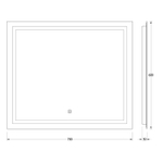 Зеркало Evoform со встроенным LED-светильником 22 W 70х60 см Сенсорный выключатель