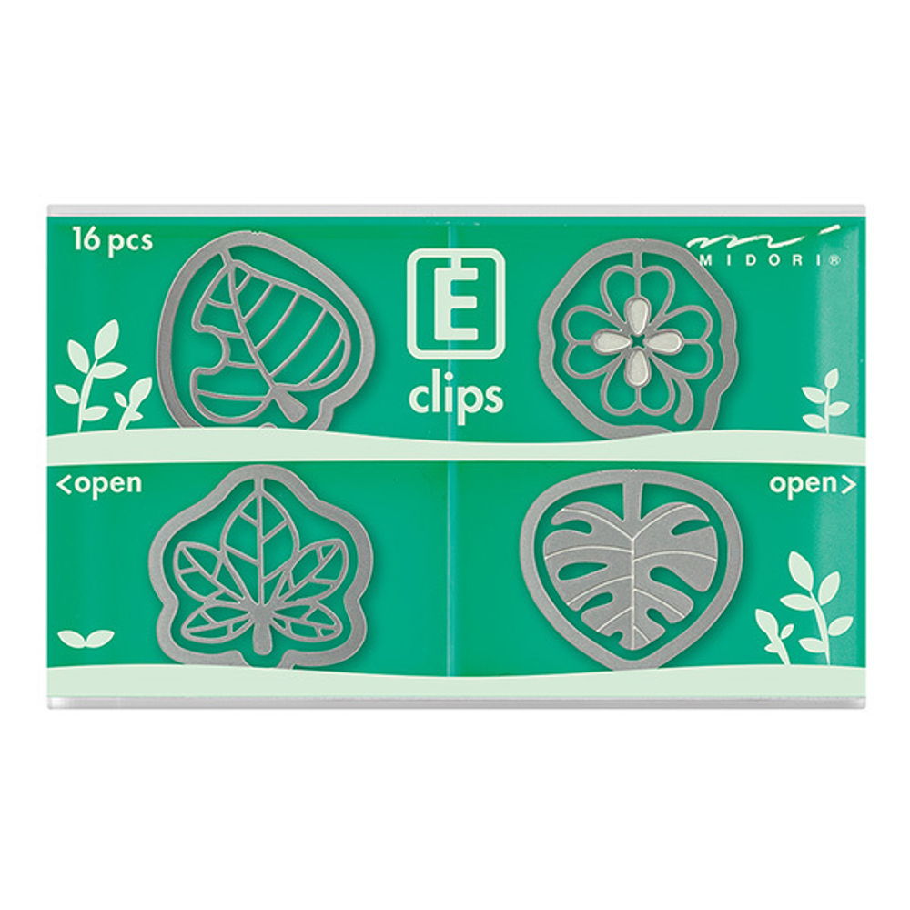 Скрепки Midori E-Clips Leaf (16 шт)