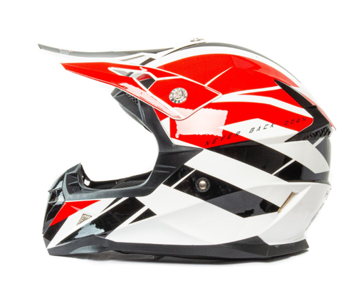 Шлем мото кроссовый HIZER 915 #9 (S) white/red/black