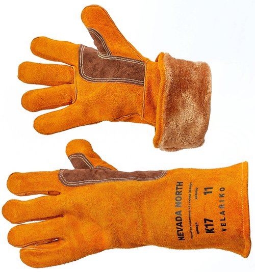 Краги спилковые утепленные НЕВАДА НОРД К17 с широким раструбом р.11