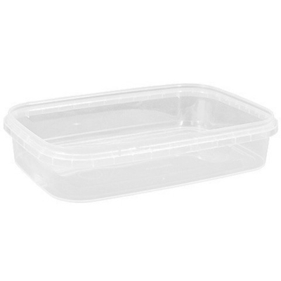 Контейнер прямоугольный 500 мл упорное кольцо+конт.замок (124х184х37,5) Перинт (150 шт.) б/к