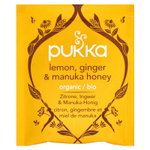Pukka Herbs, Органический травяной чай, лимонный имбирь и мед манука, без кофеина, 20 пакетиков, 40 г (1,41 унции)