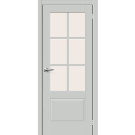 Купить Межкомнатная дверь ПЭТ Прима-13.0.1 Grey Silk остеклённая