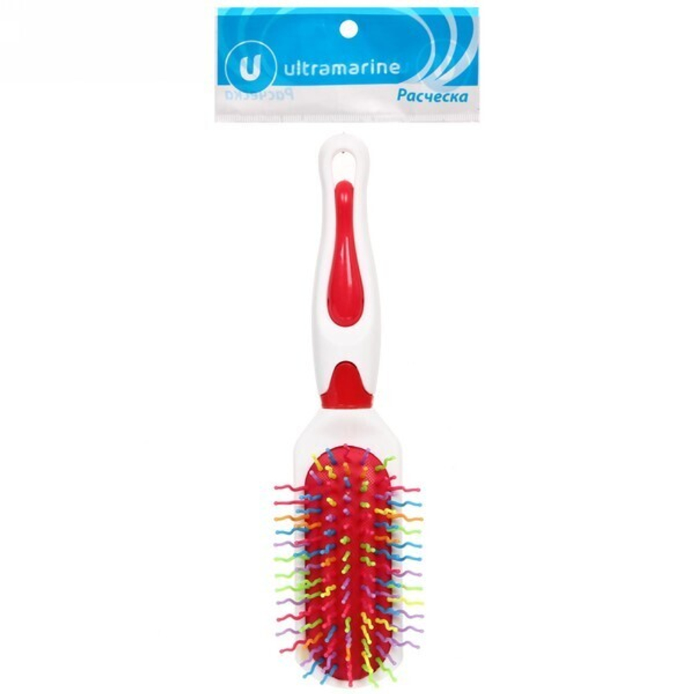 Расческа массажная «Raduga Beauty», прямоугольная, цвет белый, 24,5см