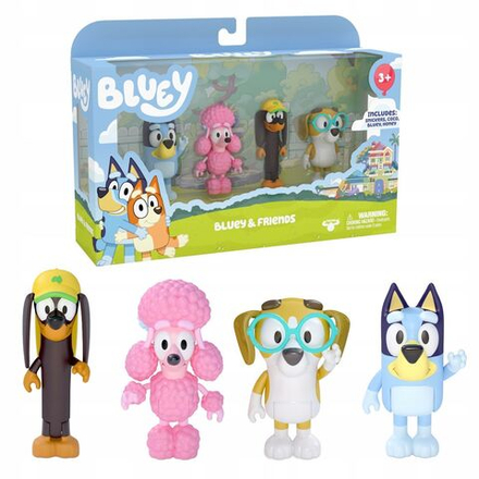 Фигурка Moose Toys Набор из 4 фигурок друзей Bluey & Friends 13014