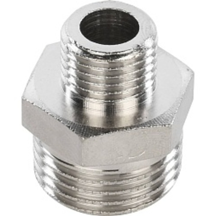 Ниппель лат. 1/4"х 1/2" STOUT (никель)