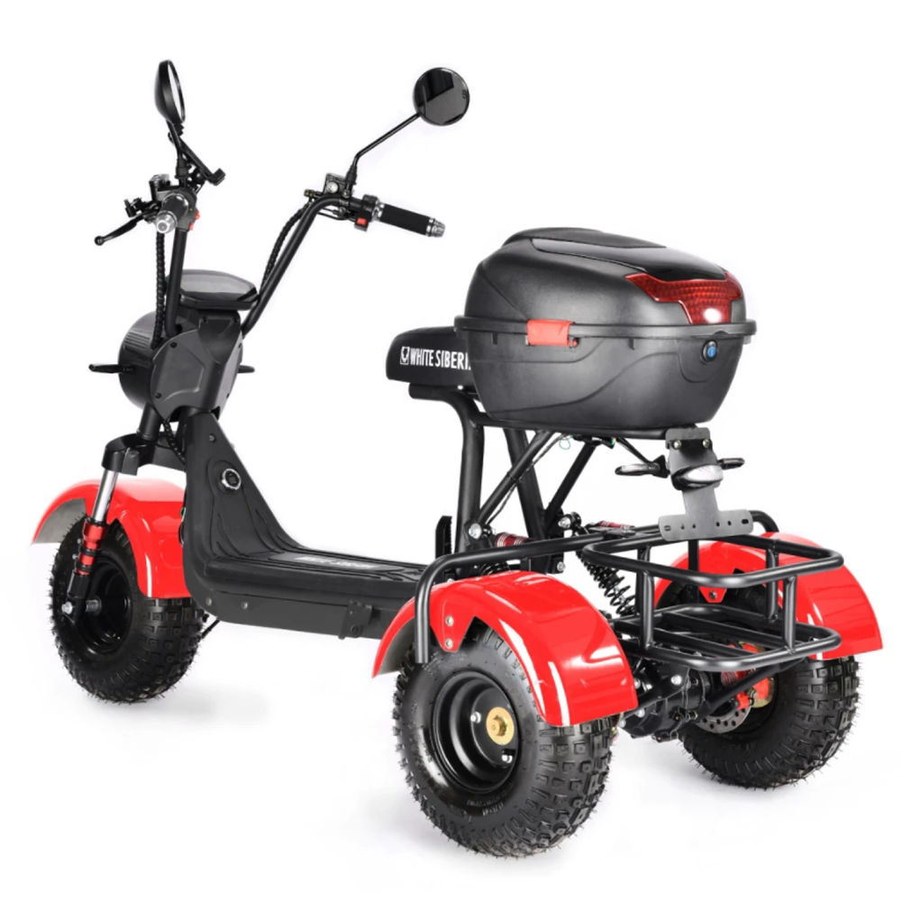 Электротрицикл CityCoco WHITE SIBERIA TRIKE MINI RED 1500W