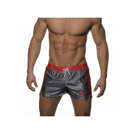 Мужские спортивные шорты cерые с красным поясом ES Collection SHORTS GREY -RED