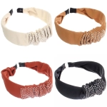 Ободок для волос «МАРЦИПАН», ниона, ширина 2см, микс 6 цветов ( в пакете с подвесом)