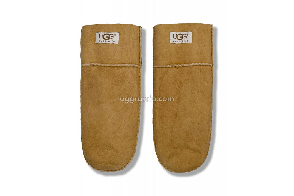 UGG Варежки Кожаные Женские Коричневые