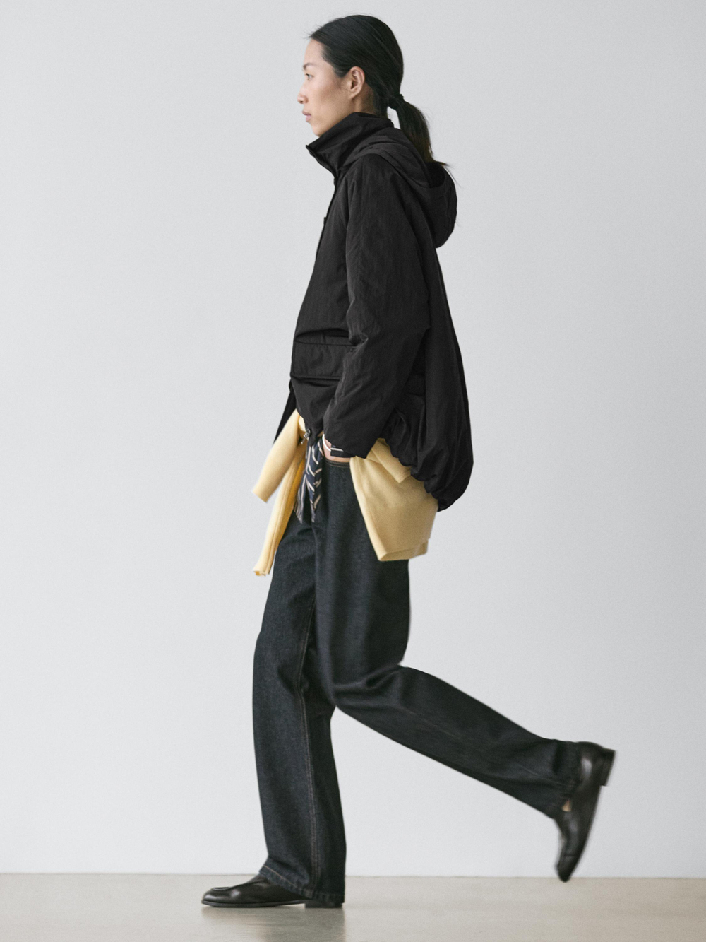 Massimo Dutti Парка из высокотехнологичной ткани, черный