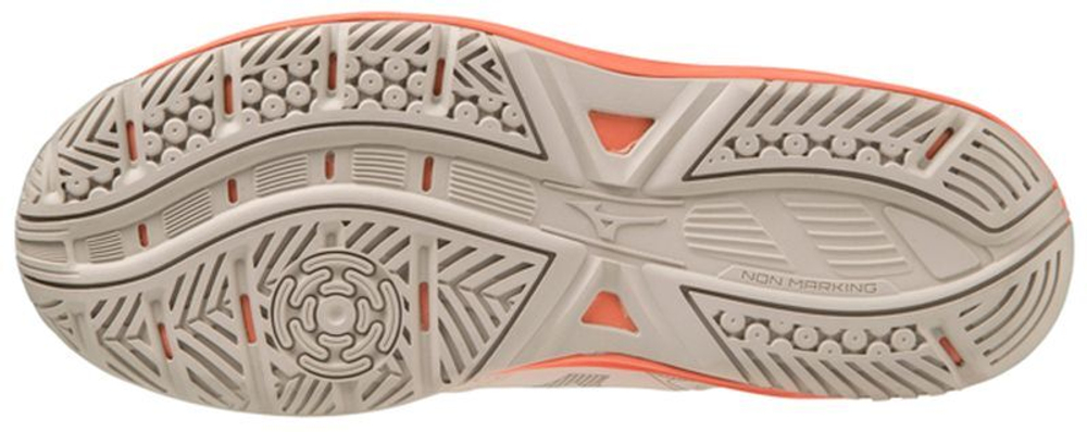 Женские теннисные кроссовки Mizuno Break Shot 4 AC - snow white/fusion coral/spring