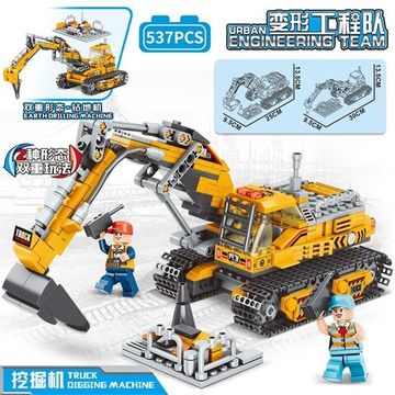 Конструктор LeiBao Спецтехника " Гусеничный экскаватор ",  537 деталей