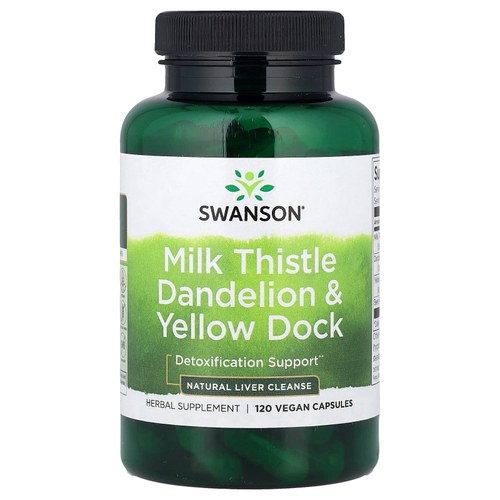 Swanson Vitamins, Расторопша, одуванчик и желтый док, 120 капсул