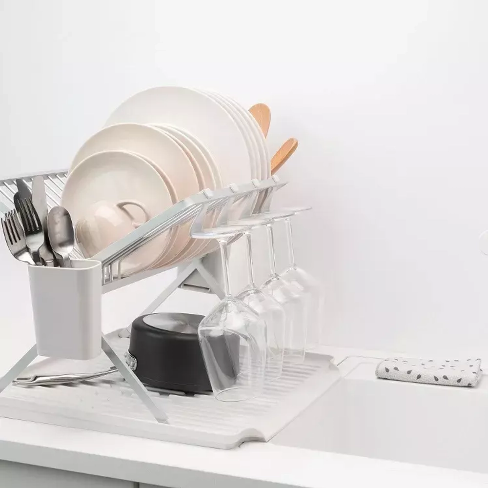 Brabantia - Складная сушилка для посуды 51х42см светло-серая / артикул   139444  / GTIN 8710755139444