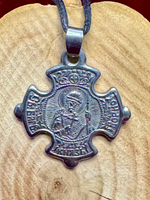 Святой Борис Нательная икона в форме креста с серебрением