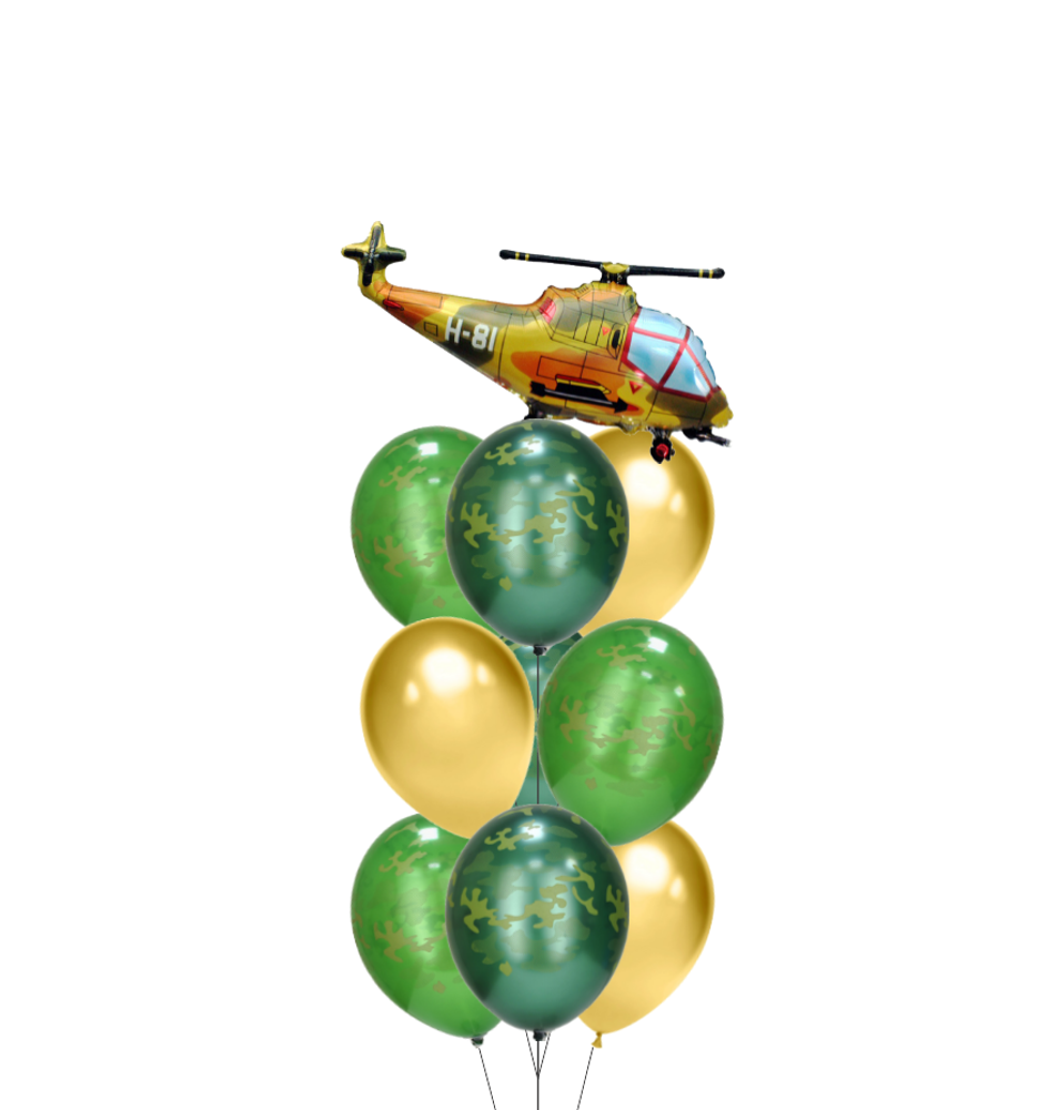 Композиция из воздушных шаров на 23 февраля