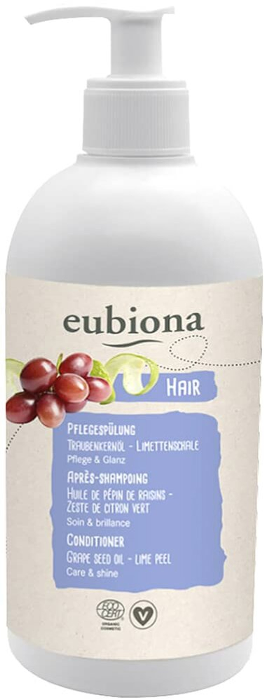 Кондиционер для волос Eubiona с маслом виноградных косточек - лайм, 500 мл
