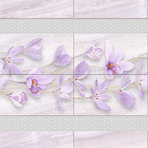 Панель ПВХ 3D с глиттером Крокус  2700х250 мм