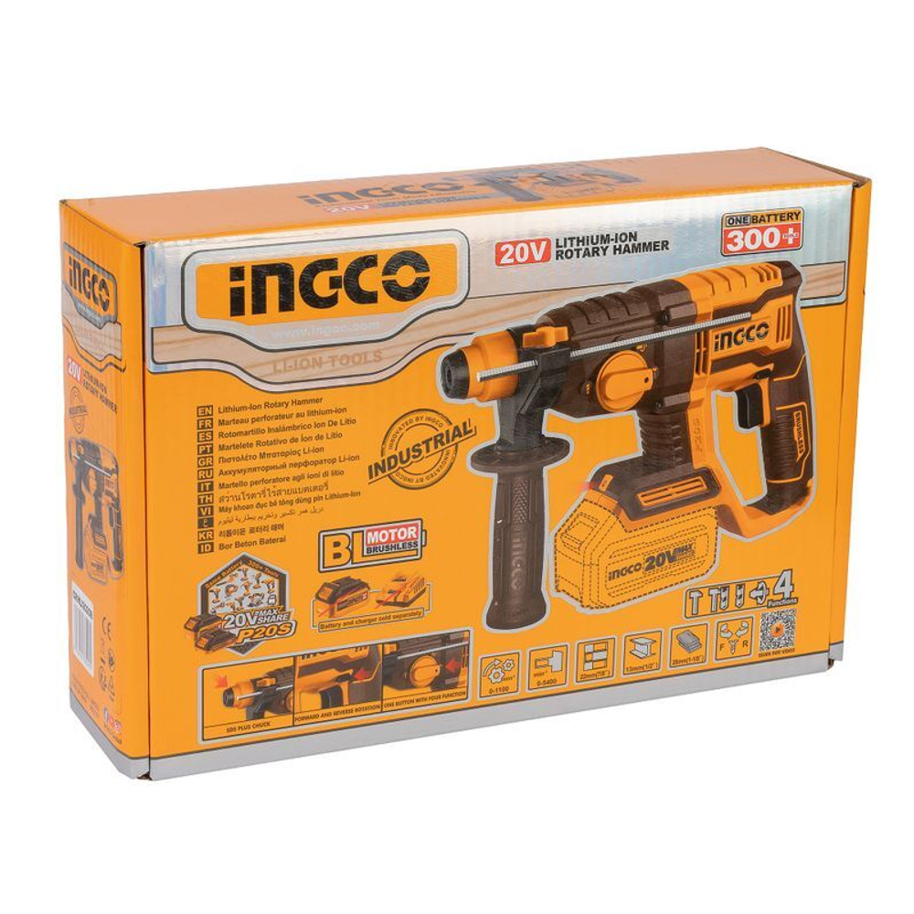 Перфоратор аккумуляторный INGCO CRHLI20208 20 В без акб