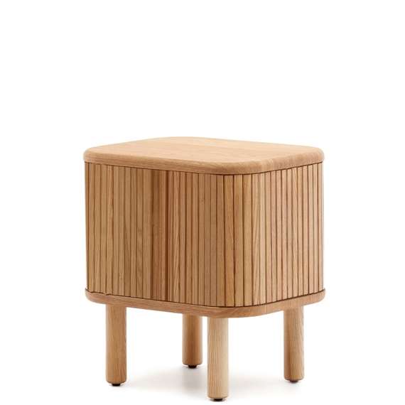 Mailen Прикроватная тумбочка из ясеневого шпона с натуральной отделкой 50 x 55 см