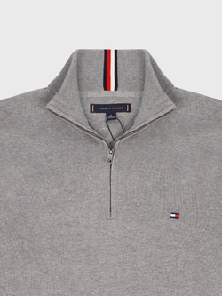 Свитер Tommy Hilfiger Solid Logo Quater-Zip Grey Heather