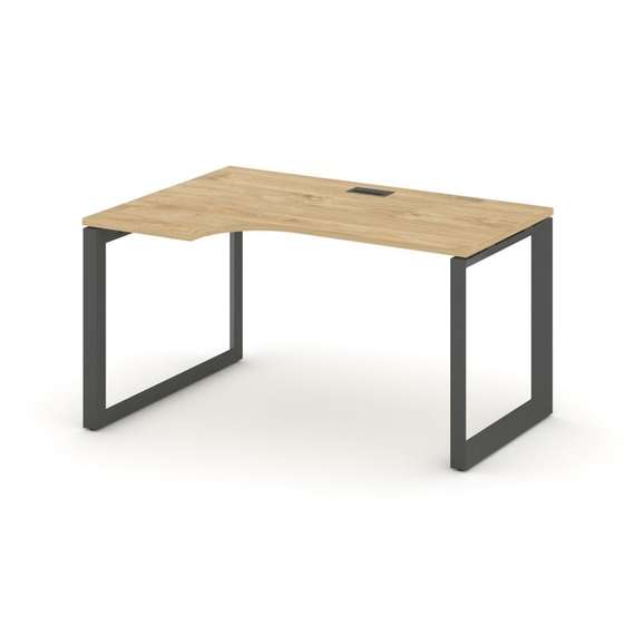 Style Project Стол рабочий эргономичный SN-59O.SPA-002(L) Тиквуд Светлый/Металл Антрацит/Черный Загл