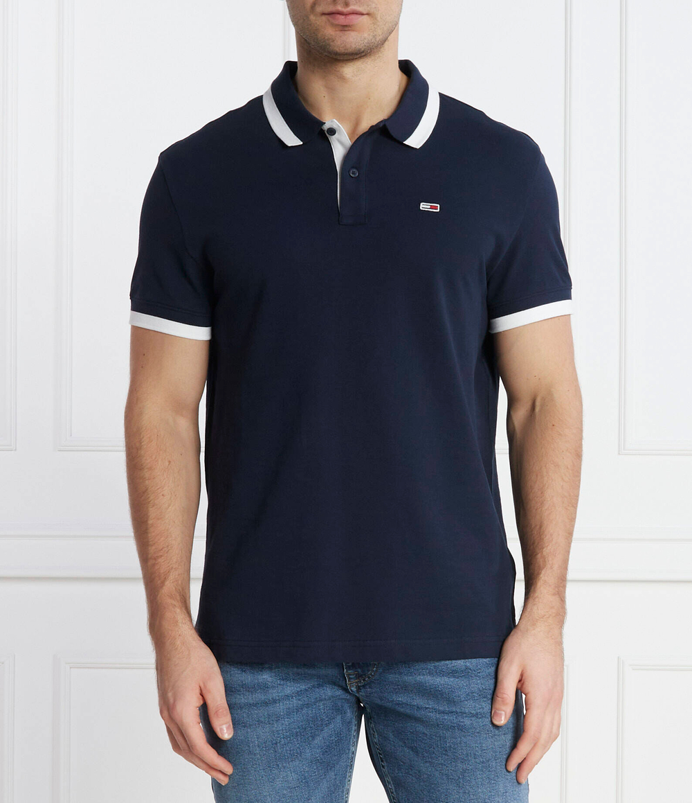 Поло TJM REG SOLID TIPPED Tommy Jeans - темно-синий(DM0DM18313)