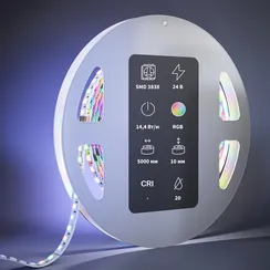 Светодиодная лента Ультра 24В 3838 14,4Вт/м Цветная (RGB) 5м IP 20 201131 Led Strip 201131