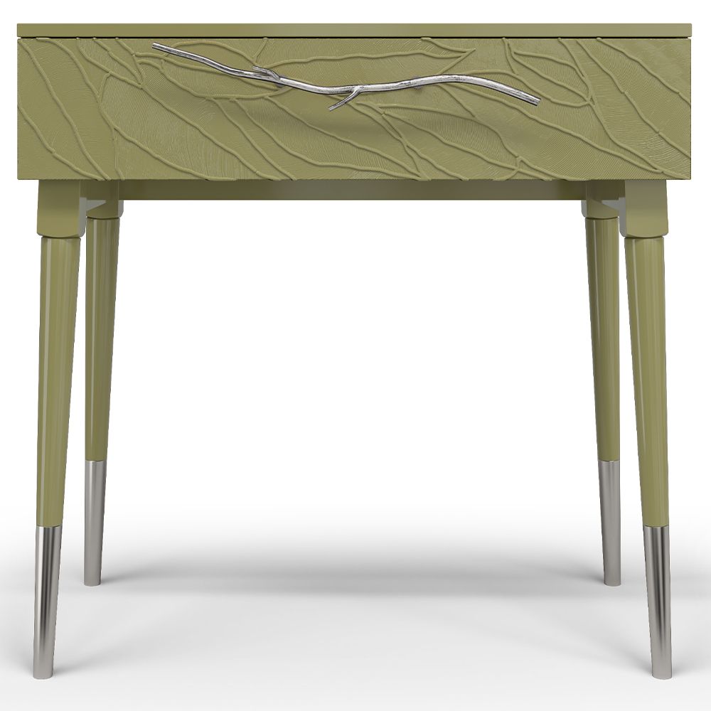 Консоль Арт Колор leaves Стайл Сильвер Зеленая олива