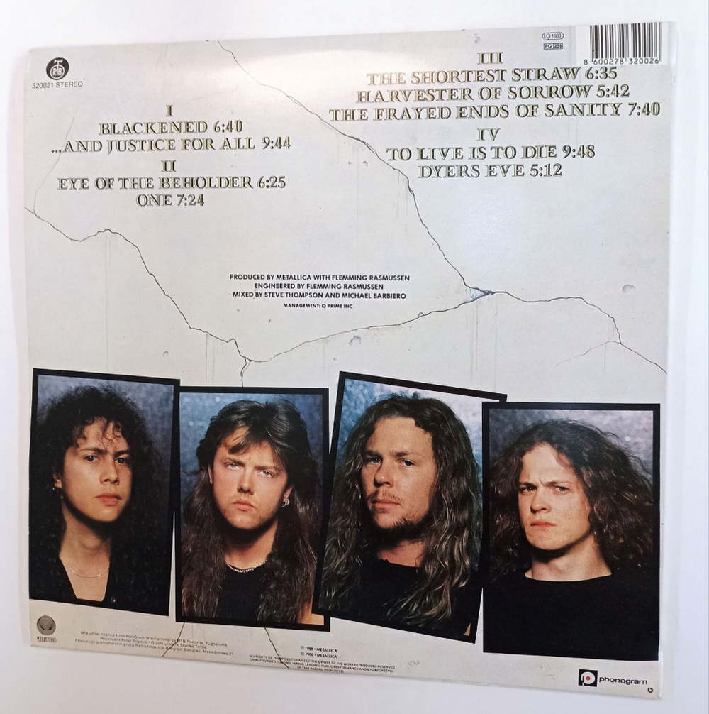 Винтажная виниловая пластинка LP Metallica And Justice For All 2LP (Югославия 1988)