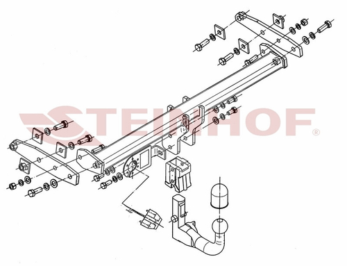Фаркоп на Volvo XC60, кроме R-Design 2008-2012, 2012-2017 (паспорт и сертификат в комплекте)(без электрики) Steinhof.V-285