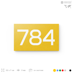 Номер на дверь 784, табличка на дверь для офиса, квартиры, кабинета, аудитории, склада, желтая 120х70 мм, Айдентика Технолоджи