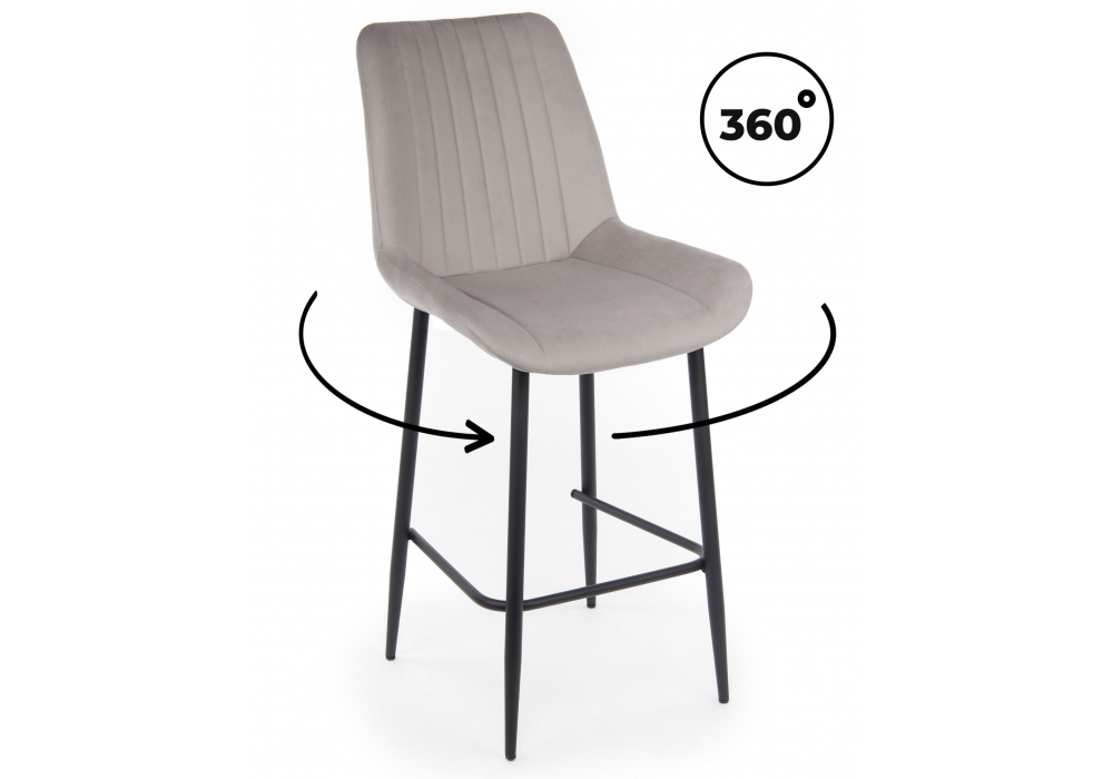 Барный стул Woodville Седа 360 латте (zd 290), черный np, ножки черные