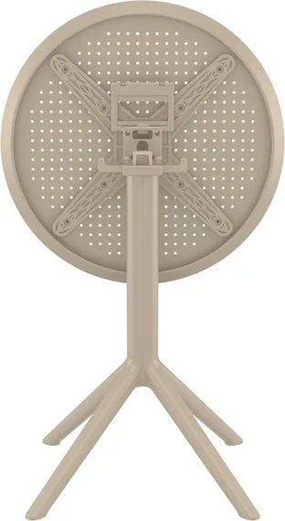 Стол пластиковый складной Sky Ø60, бежевый