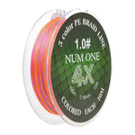 Шнур NUM ONE PE4X-100M 1.0#/0,165 mm Multi Colour