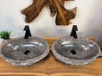 Раковина из мрамора ПАРА! Oval Grey Marmo Wave OM-65752 56х36х15 из натурального камня