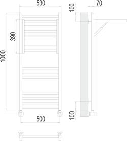 Полотенцесушитель водяной Terminus Валенсия П14 500х1000