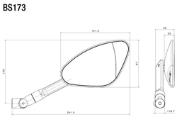 Rizoma Зеркало Genesi правое BS173