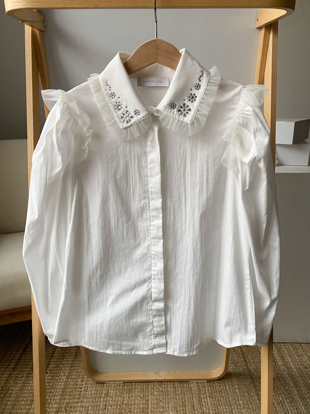 Хлопковая блузка Monnalisa, 128