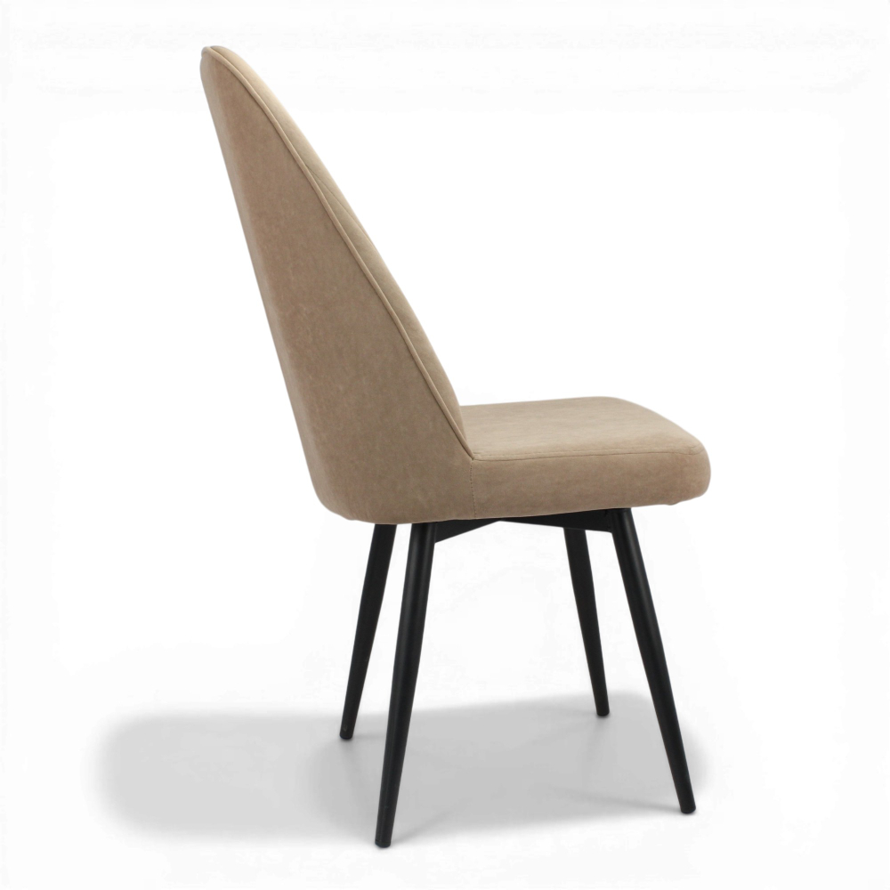 Стул поворотный "Лотос" (арт. 327), велюр Бренди В06 карамель, ножки черные