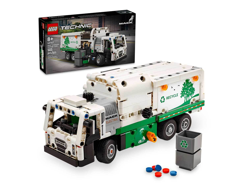 LEGO Technic 42167 Электрический мусоровоз Mack LR — рабочая спецтехника