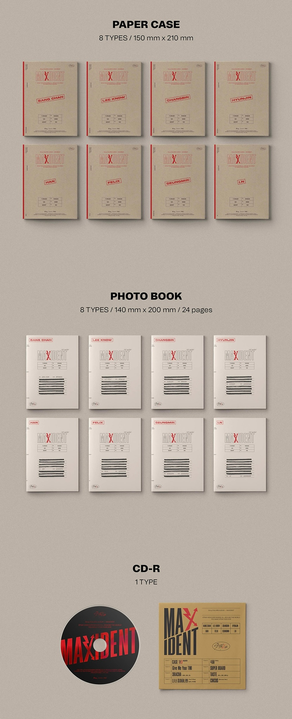 【新品】Stray Kids MAXIDENT CASE ver. 8枚セット STRAY KIDS - MAXIDENT (CASE VER.) (8 VERSIONS)