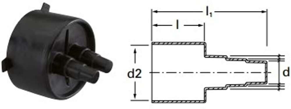 Термоусаживаемая концевая заглушка Usystems Twin d20-50/D175-200
