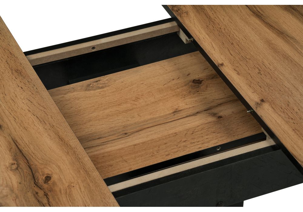 Стол Шен 90(119)х90х74 черный / дуб вотан