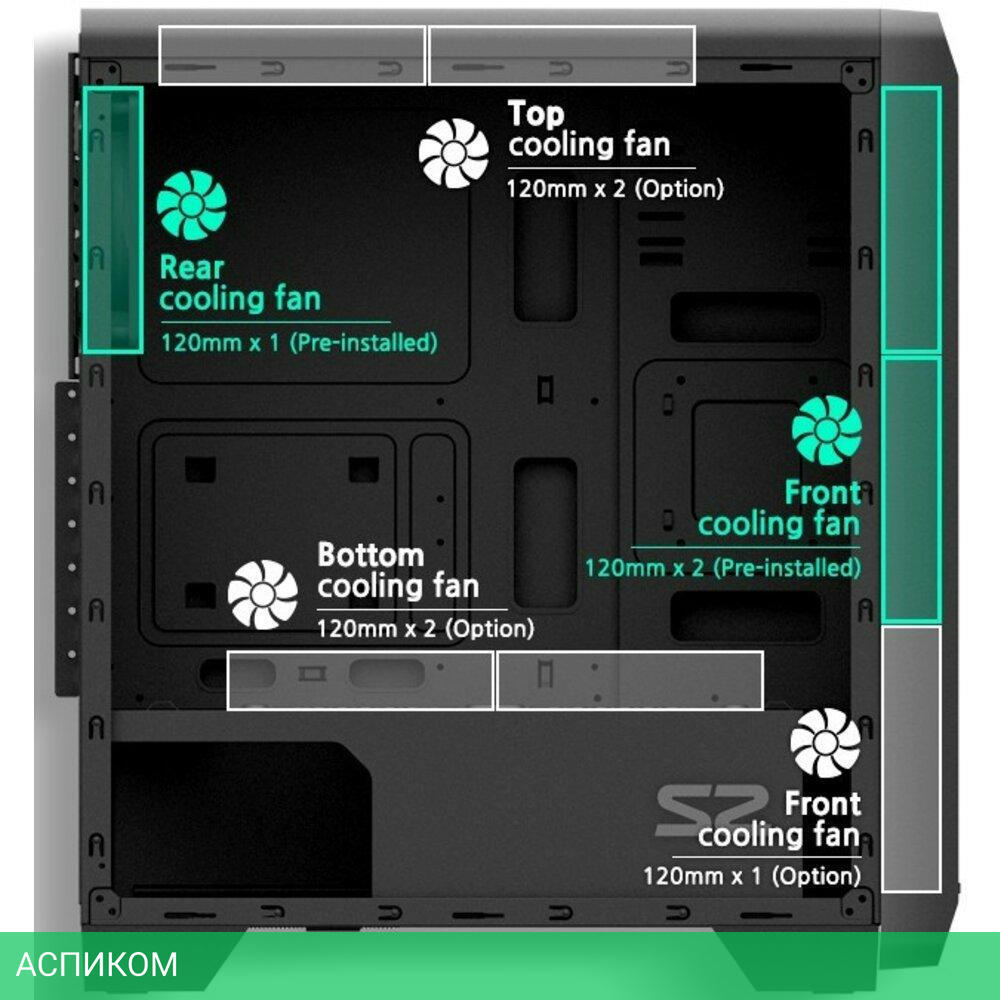 Корпус Zalman S2 TG без БП черный