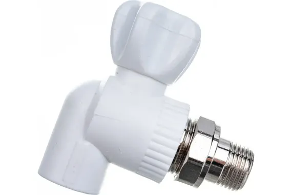 Кран шаровый TEBO сварка сгон НР 20*1/2&quot; угловой белый 35283