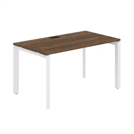 PR.208.DM.P59.WH / Стол 1400х800х750 / профиль: 59х59 белый; столешница: дуб модена
