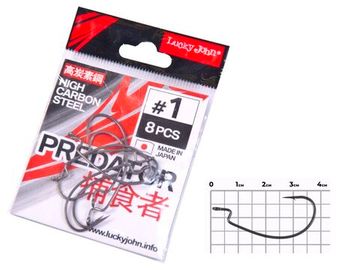 Крючки офсетные Lucky John LJHP350 №1, 8 шт.