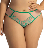 Трусики-бразилиана Moss с вышивкой (Размер: XXL) (Цвет: зеленый)